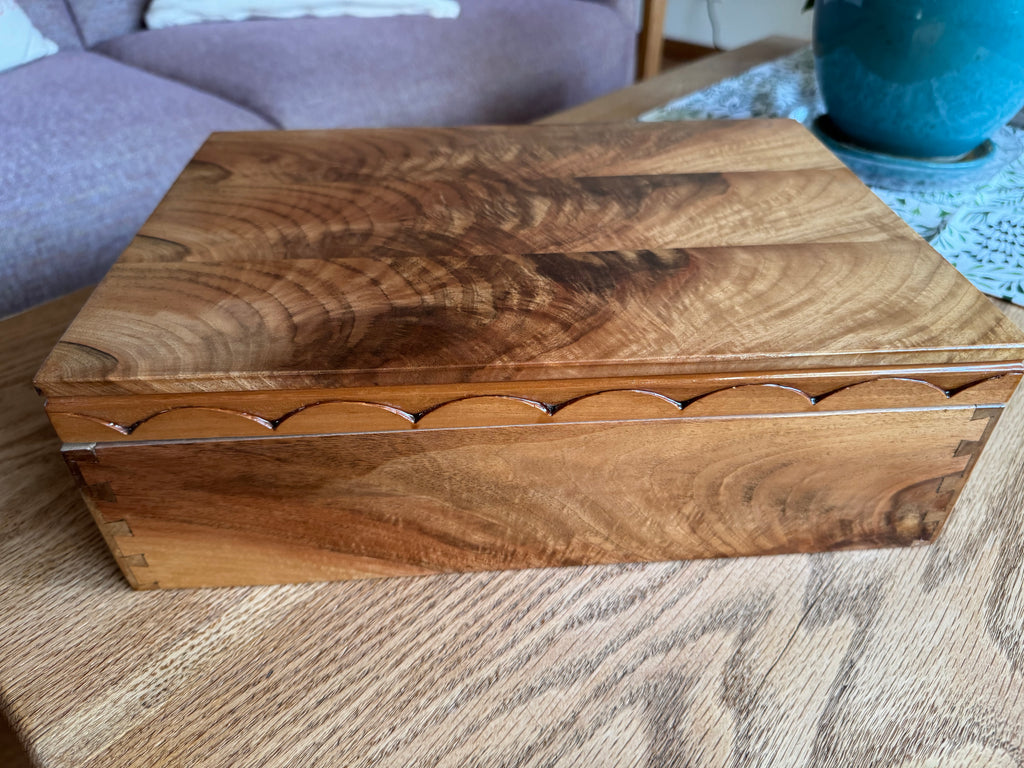 Wood Jewelry Box with Sliding Box