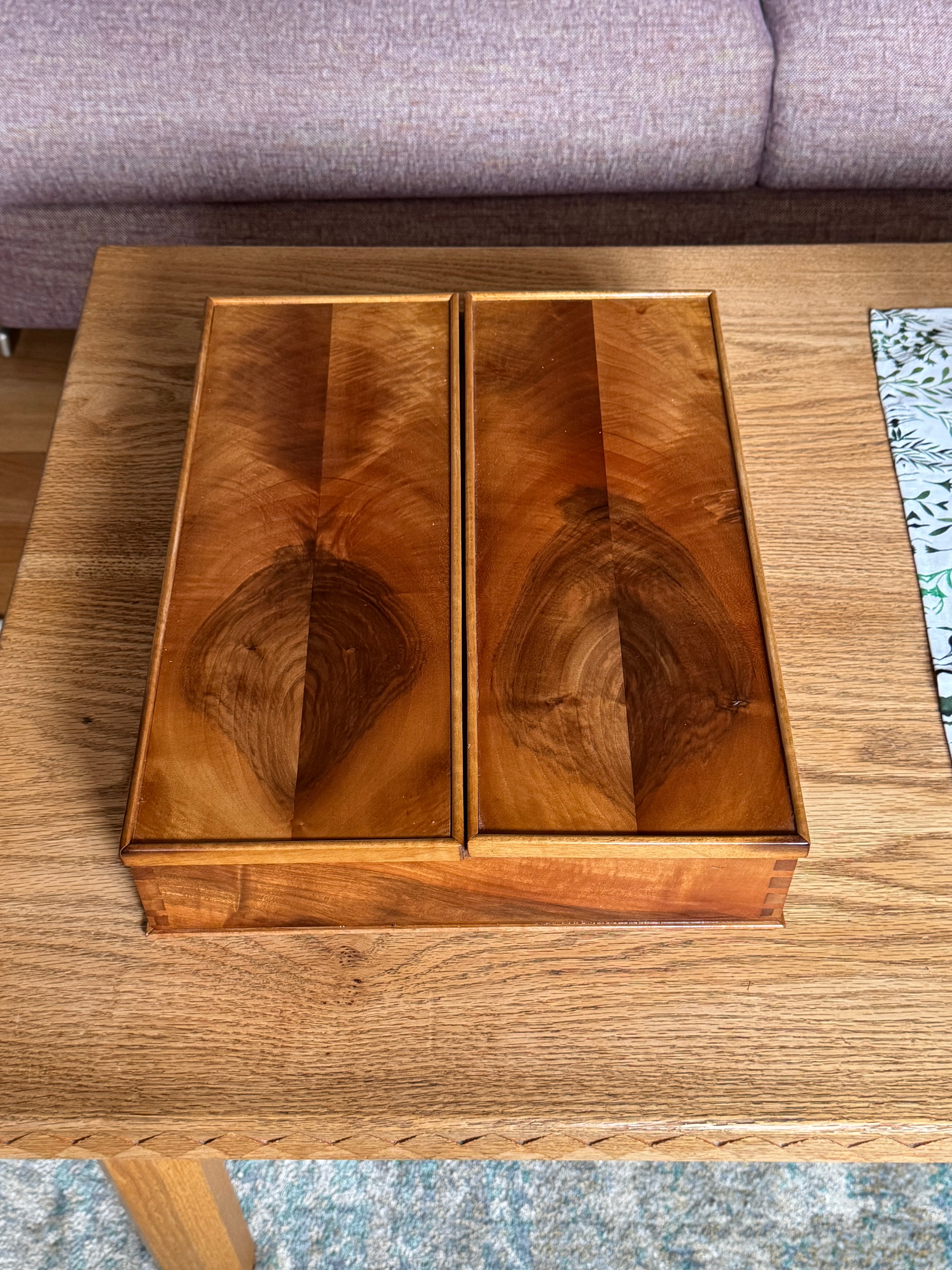 Split-top Walnut Jewelry Box