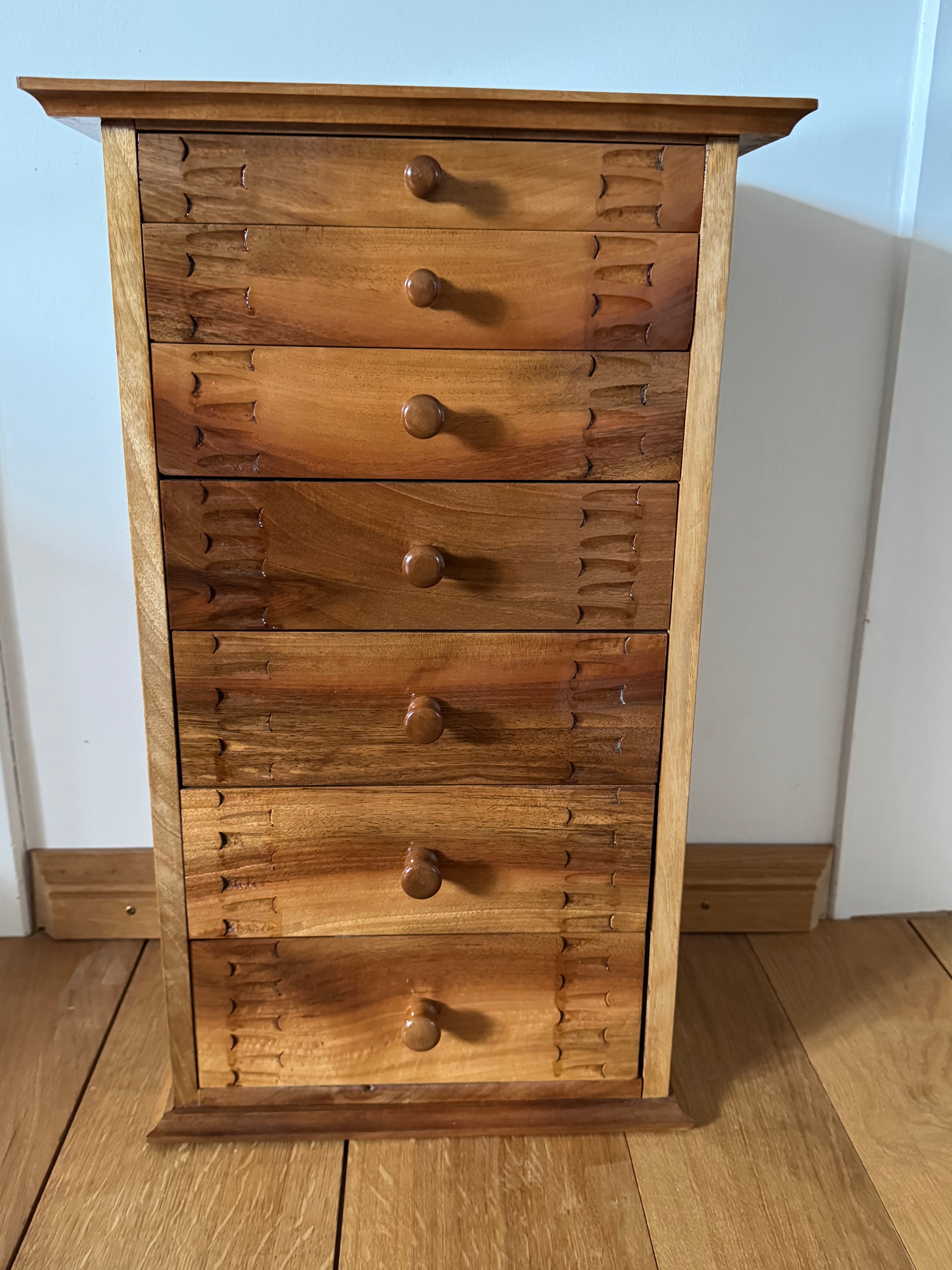Small Chest of Drawers Lined with Leather
